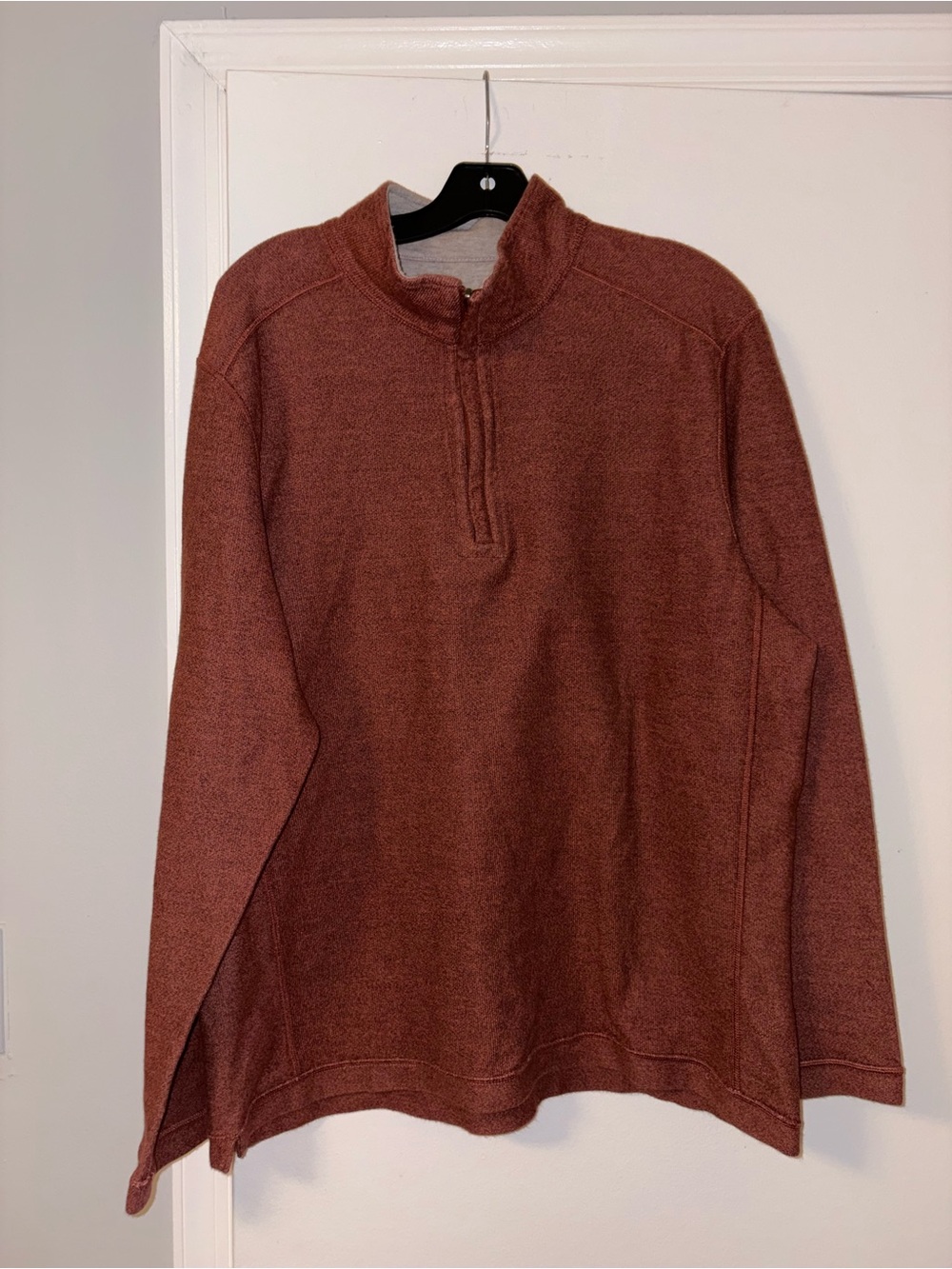 Tommy Bahama Men's Zip-Neck Reversible Sweater in Rust